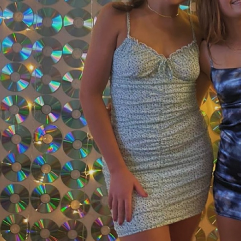H&M Light Blue Floral Mini Dress